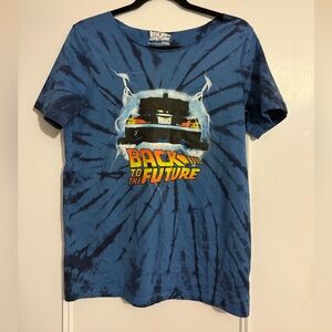 Blue Back to the Future Tie-Dye T-Shirt